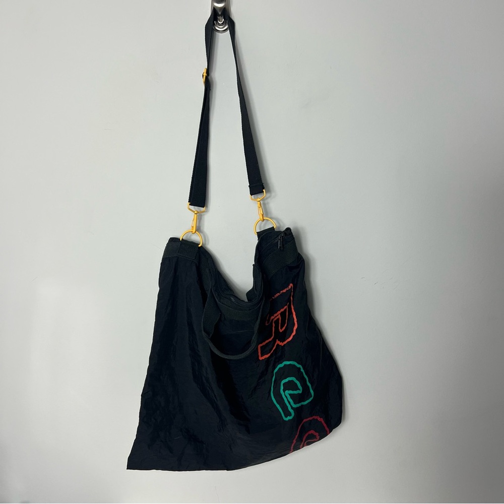 Vintage 1990s Reebok Large Bag Tote Nylon Zip Closure Oversized